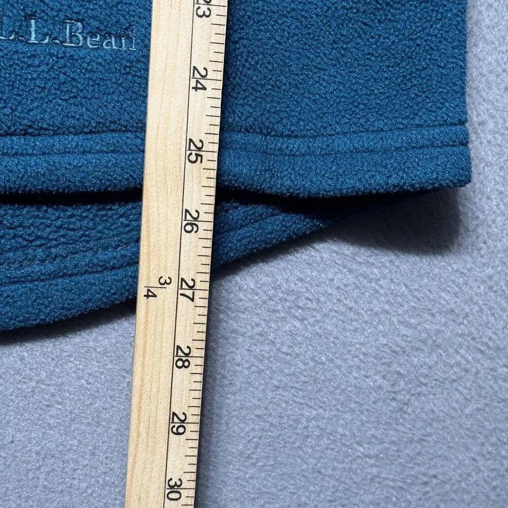 LL Bean Womens Medium Regular Fleece Jacket Teal Green Full Zip Outdoor Warm EUC